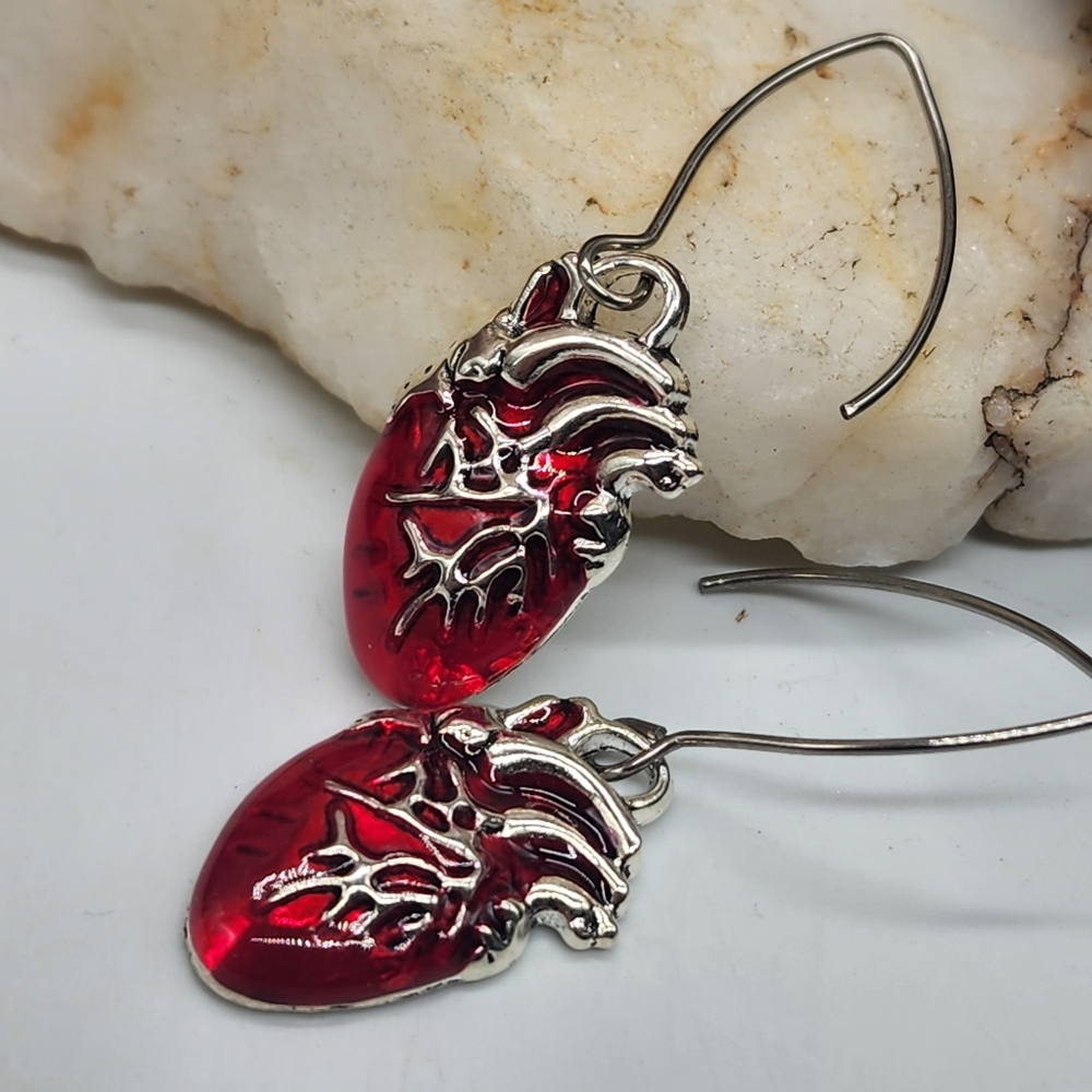 Heart Of Frida Silver Red Designer Jewelry Boho Luxury Hypoallergenic Earrings - Picture 3 of 10